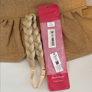 Synthetic Hair Beach Blonde Headband Classic Chunky Wide Plaited Braids Elastic
